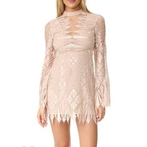 RARE Free People Pink Lace Deco Dress